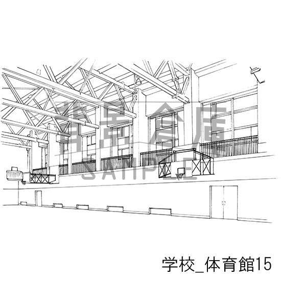 学校の背景集_セット17(体育館)