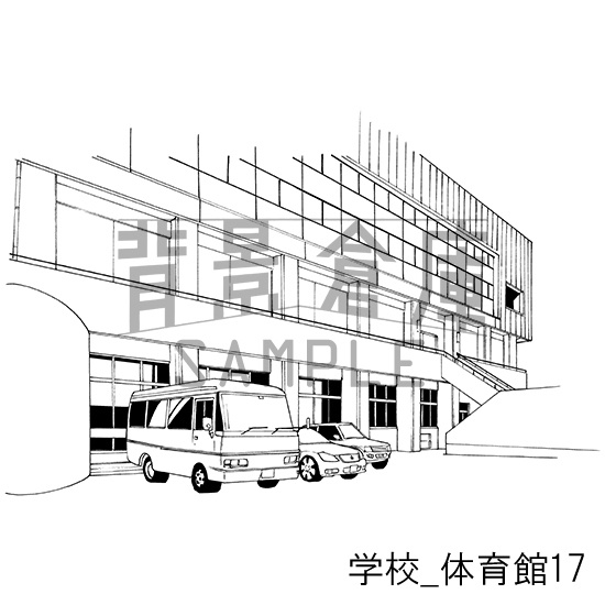 学校の背景集_セット17(体育館)