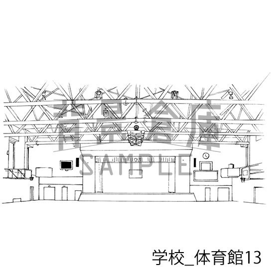 学校の背景集_セット17(体育館)