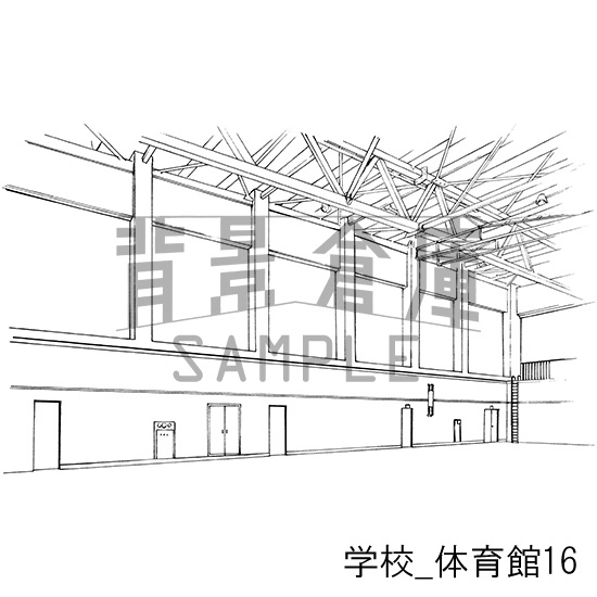 学校の背景集_セット17(体育館)