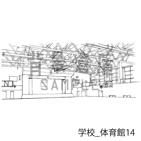 学校の背景集_セット17(体育館)