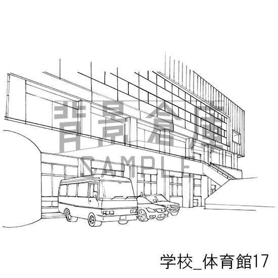学校の背景集_セット17(体育館)