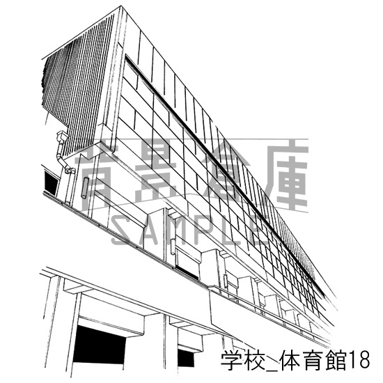 学校の背景集_セット17(体育館)