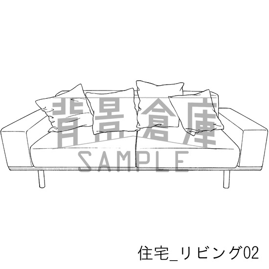 住宅_背景素材集4(リビング)_トーン