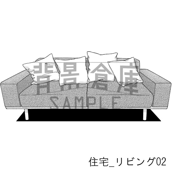 住宅_背景素材集4(リビング)_トーン
