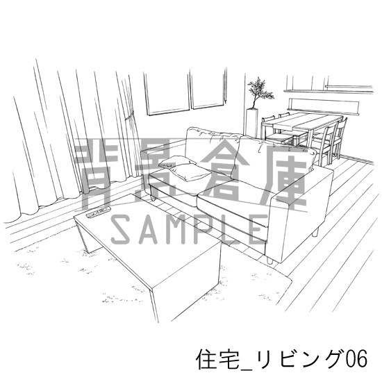 住宅_背景素材集5(リビング)_トーン