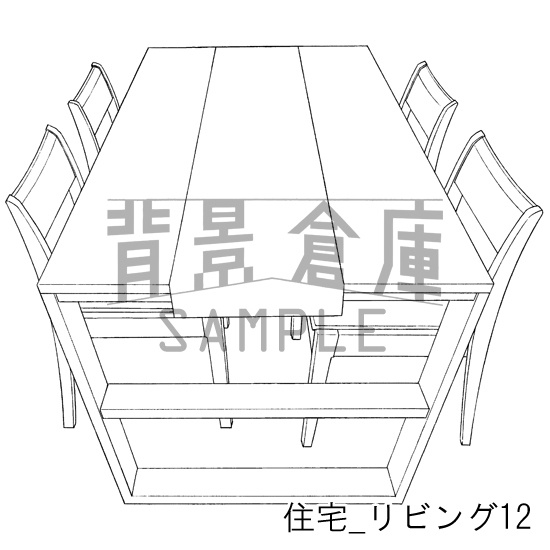 住宅_背景素材集5(リビング)_トーン