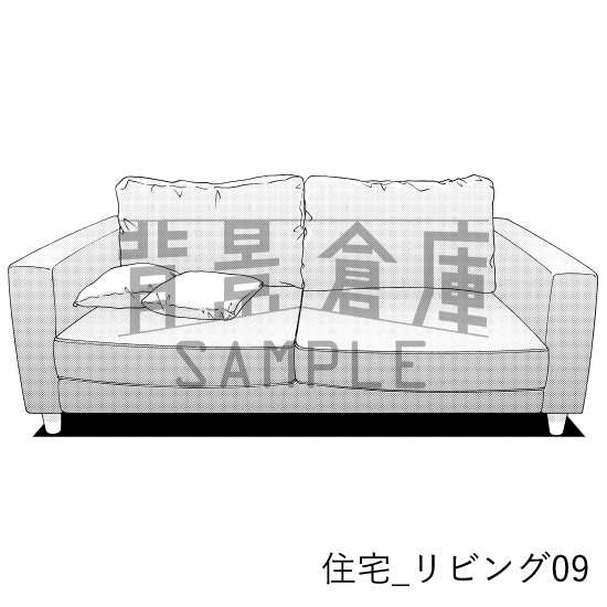 住宅_背景素材集5(リビング)_トーン