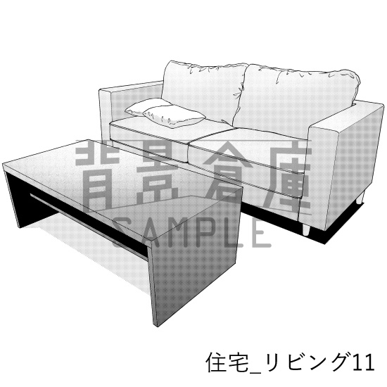 住宅_背景素材集5(リビング)_トーン