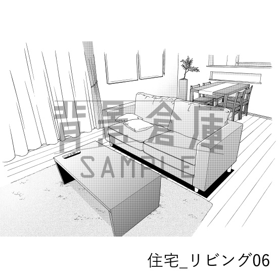 住宅_背景素材集5(リビング)_トーン
