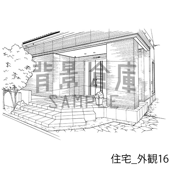 住宅_背景素材集7(外観)_トーン