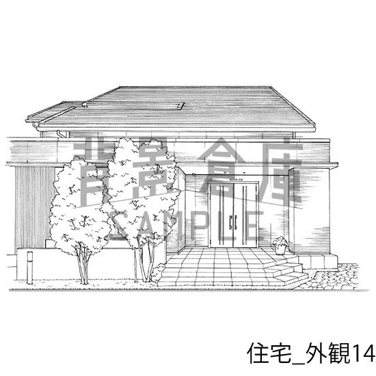 住宅_背景素材集7(外観)_トーン