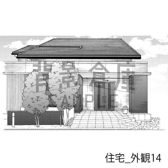 住宅_背景素材集7(外観)_トーン