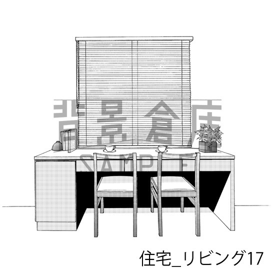 住宅_背景素材集8(リビング 寝室)_トーン