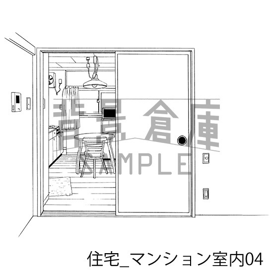 住宅_背景素材集9(マンション室内)_トーン
