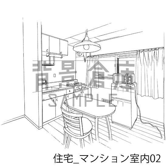 住宅_背景素材集9(マンション室内)_トーン
