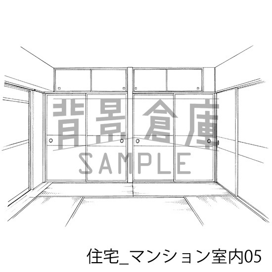 住宅_背景素材集9(マンション室内)_トーン