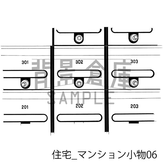 住宅_背景素材集10(マンション小物)_トーン
