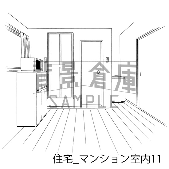 住宅_背景素材集12(マンション室内)_トーン