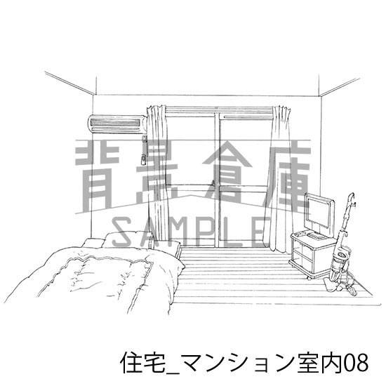 住宅_背景素材集12(マンション室内)_トーン