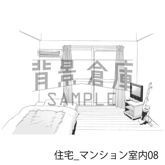 住宅_背景素材集12(マンション室内)_トーン