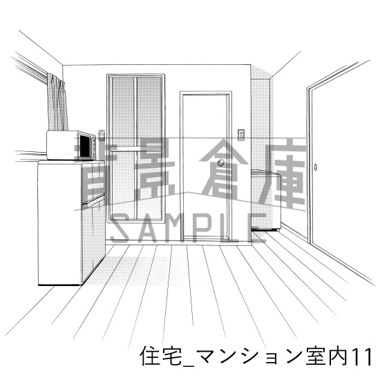 住宅_背景素材集12(マンション室内)_トーン