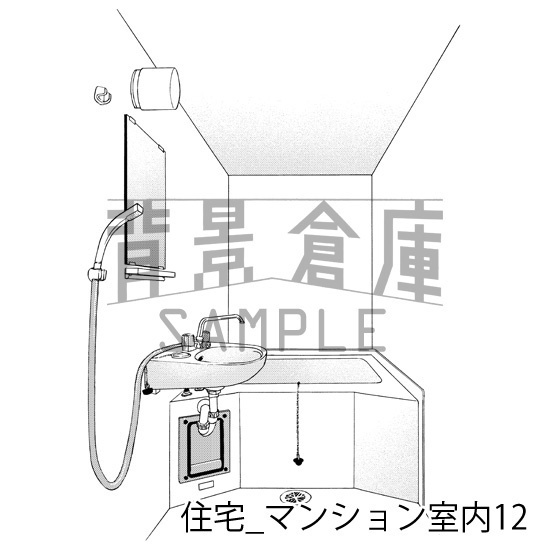 住宅_背景素材集12(マンション室内)_トーン