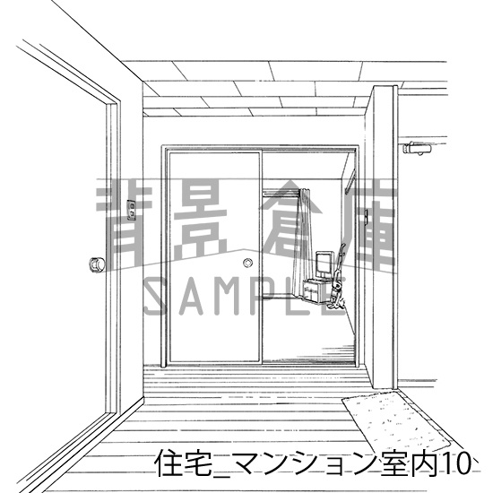 住宅_背景素材集12(マンション室内)_トーン