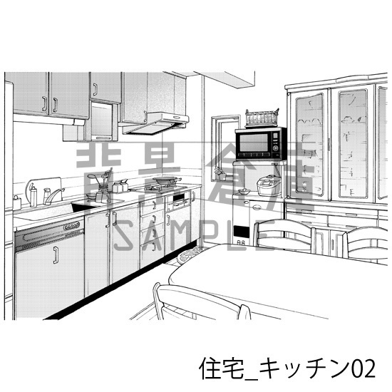 住宅_背景素材集14(マンション室内)_トーン
