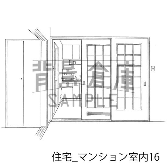 住宅_背景素材集14(マンション室内)_トーン