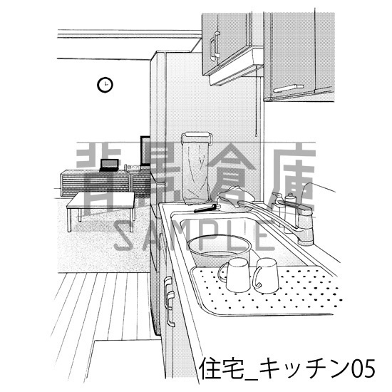 住宅_背景素材集14(マンション室内)_トーン