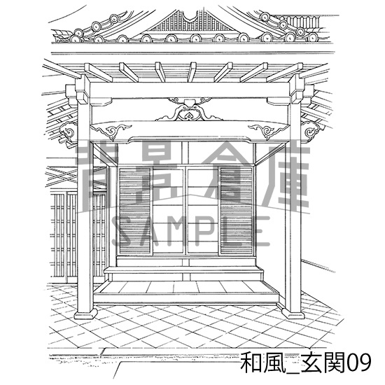 和風の背景集_セット12(門・玄関)