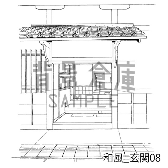 和風の背景集_セット12(門・玄関)