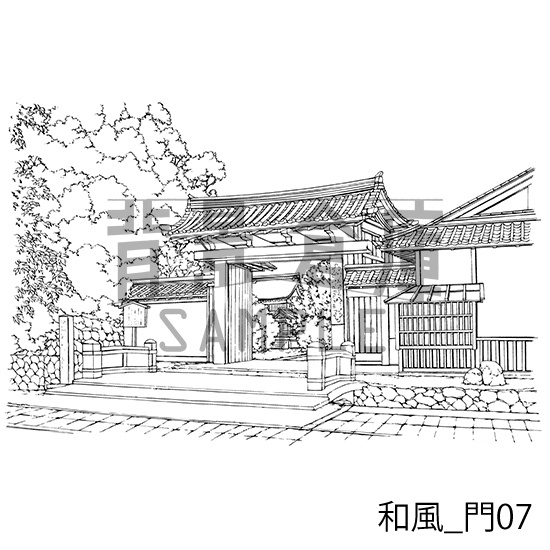 和風の背景集_セット12(門・玄関)