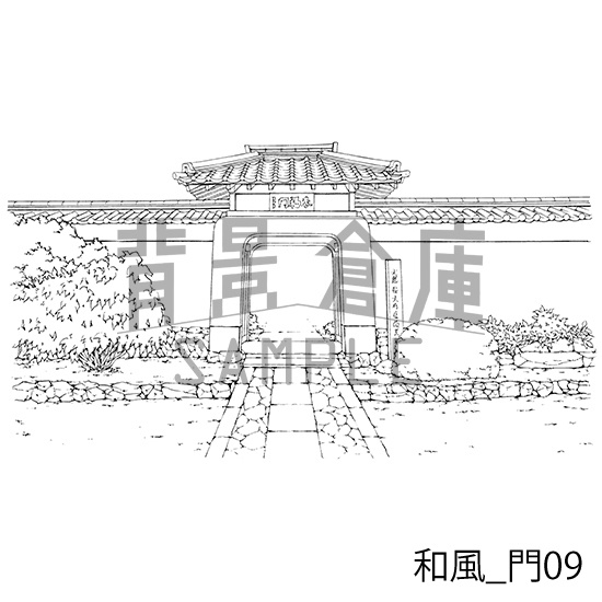 和風の背景集_セット12(門・玄関)