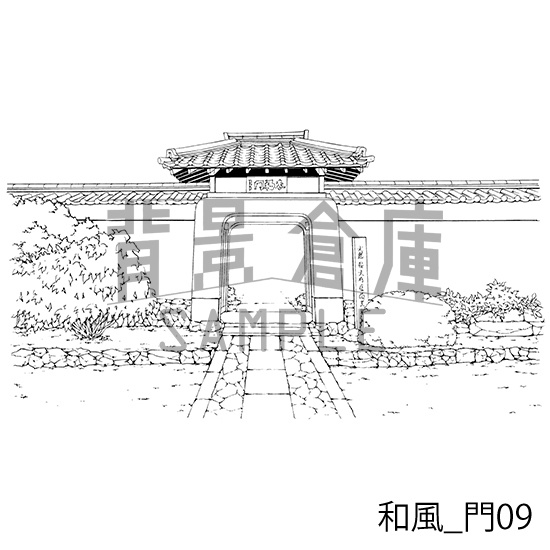 和風の背景集_セット12(門・玄関)