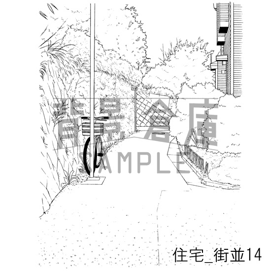 住宅_背景素材集16(街並)_トーン