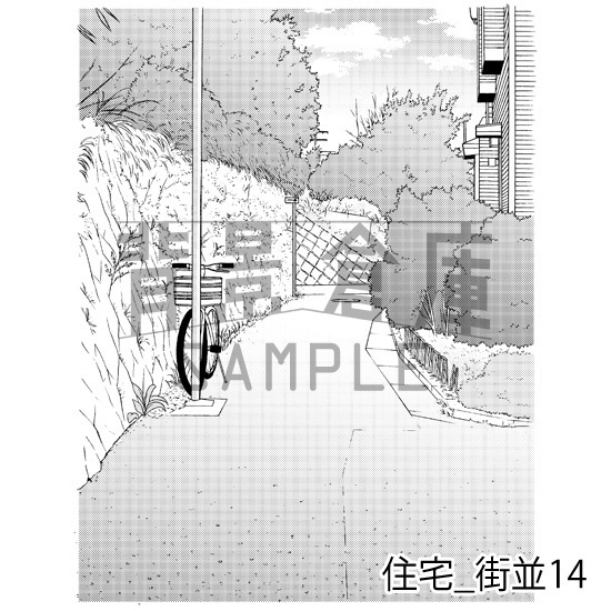 住宅_背景素材集16(街並)_トーン