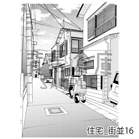 住宅_背景素材集17(街並)_トーン