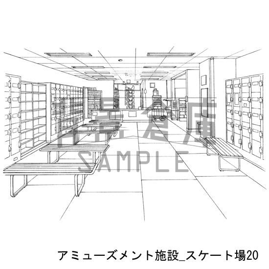 アミューズメント施設の背景集_セット2(スケート場)