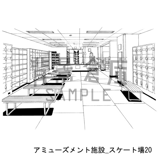 アミューズメント施設の背景集_セット2(スケート場)