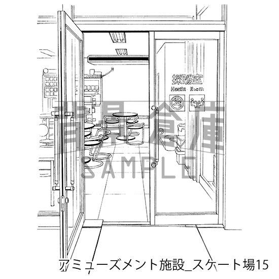 アミューズメント施設の背景集_セット2(スケート場)