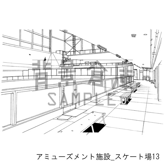 アミューズメント施設の背景集_セット2(スケート場)