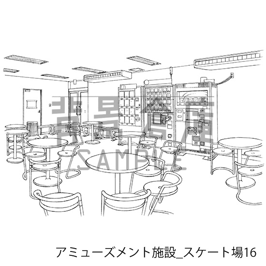 アミューズメント施設の背景集_セット2(スケート場)