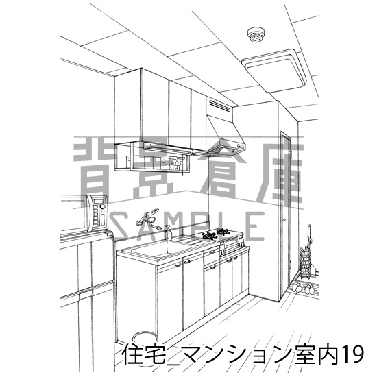 住宅_背景素材集18(マンション室内)_トーン