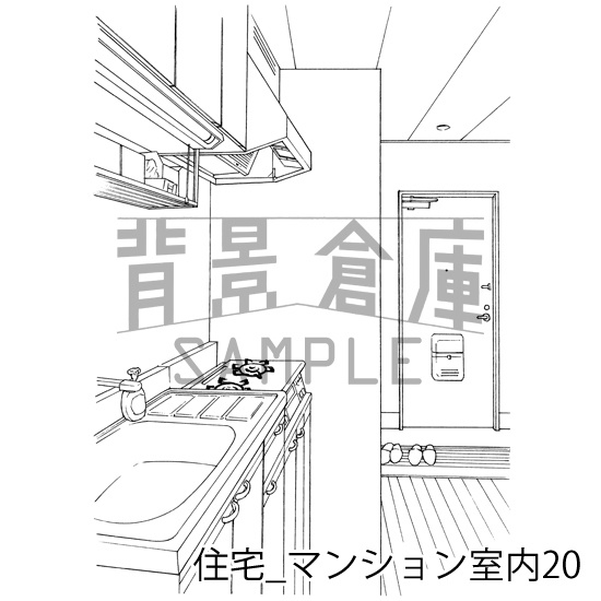 住宅_背景素材集18(マンション室内)_トーン