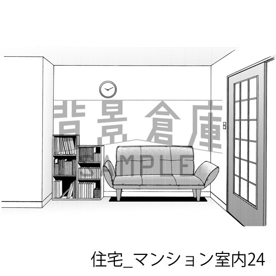 住宅_背景素材集18(マンション室内)_トーン