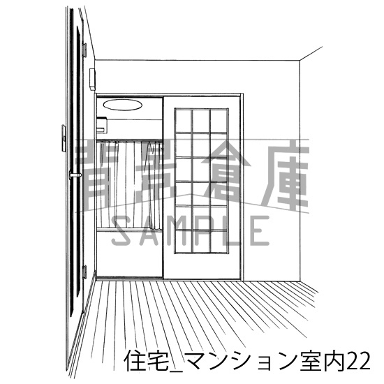 住宅_背景素材集18(マンション室内)_トーン