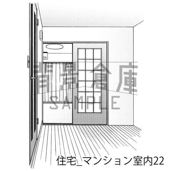 住宅_背景素材集18(マンション室内)_トーン