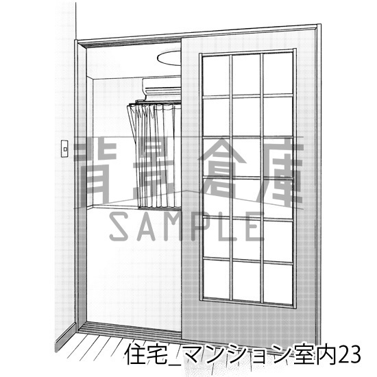 住宅_背景素材集18(マンション室内)_トーン